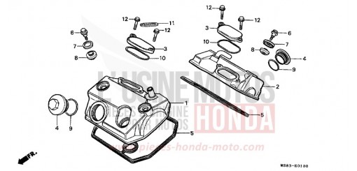 CYLINDER HEAD COVER XRV650J de 1988